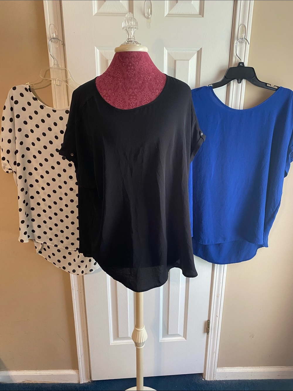 Maurice’s Short Sleeve Blouse Bundle 3 colors White-Black , Blue, Black - Picture 6 of 16